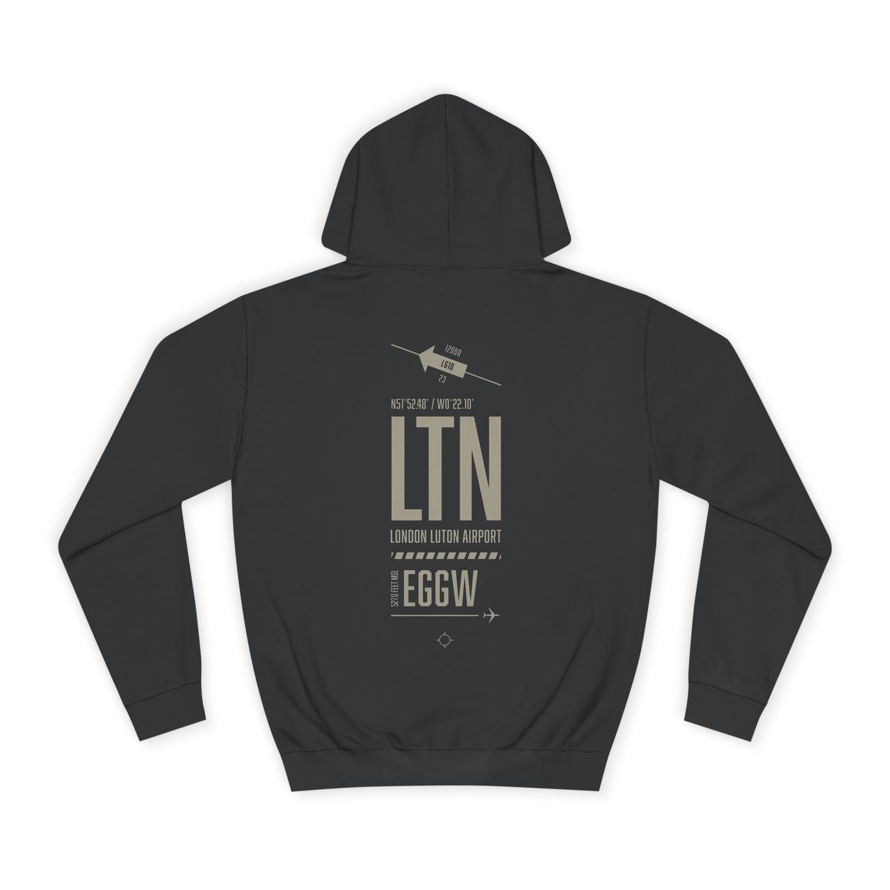 Luton Airport -  Hoodie printed on back