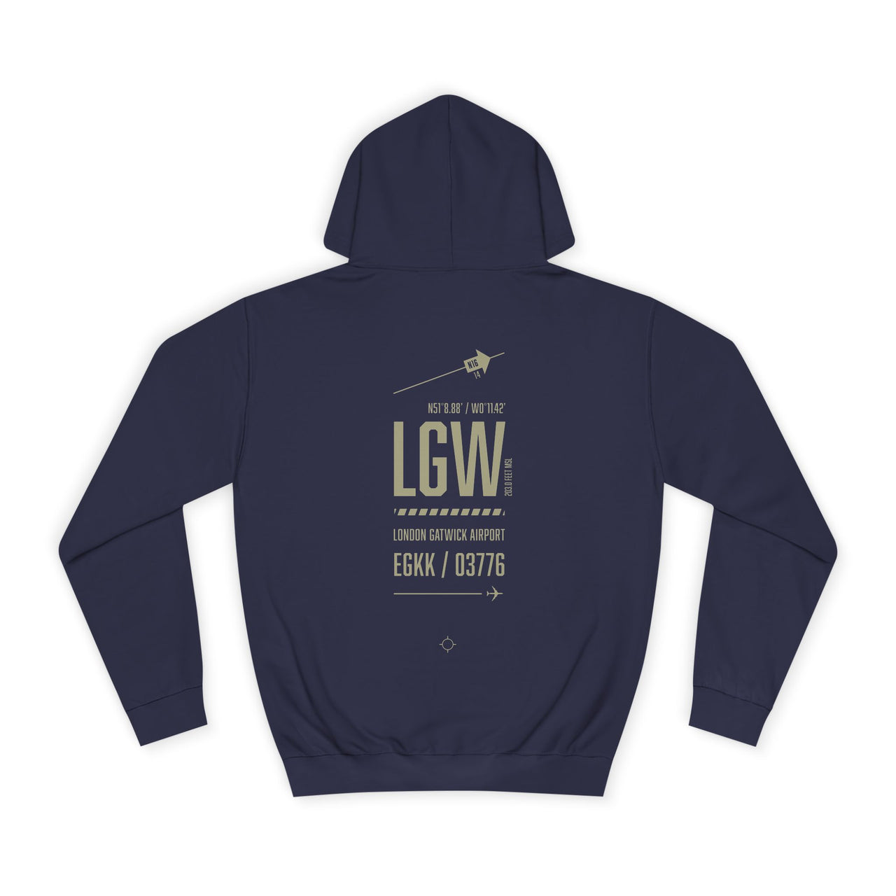 London Gatwick Airport -  Hoodie printed on back