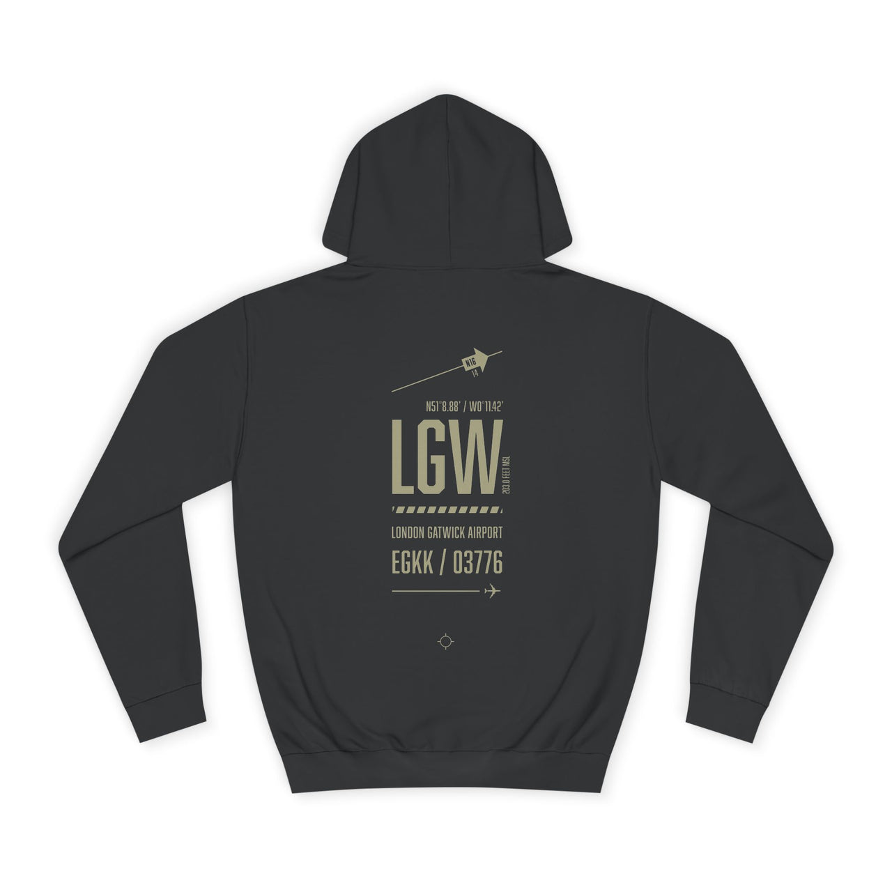London Gatwick Airport -  Hoodie printed on back