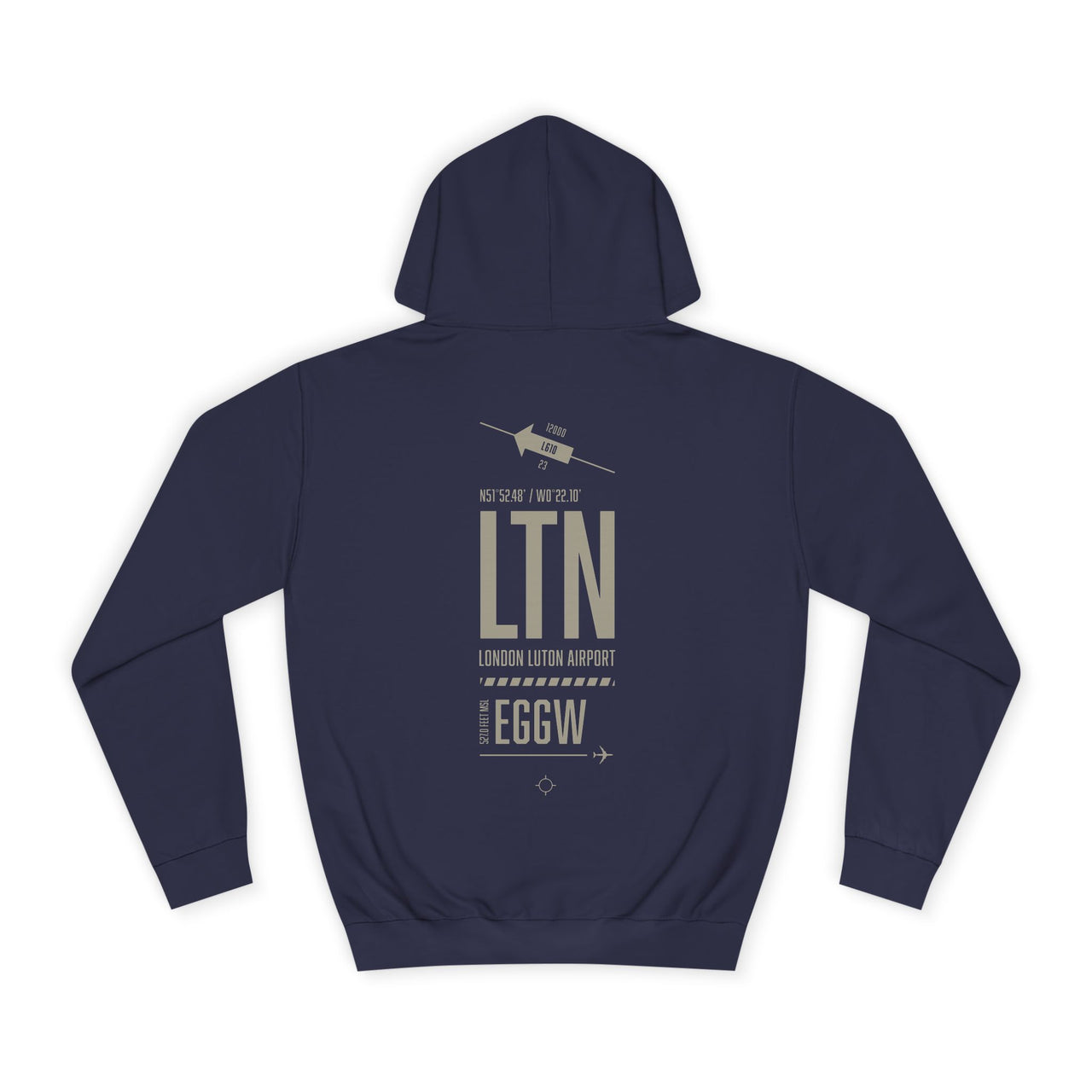 Luton Airport -  Hoodie printed on back