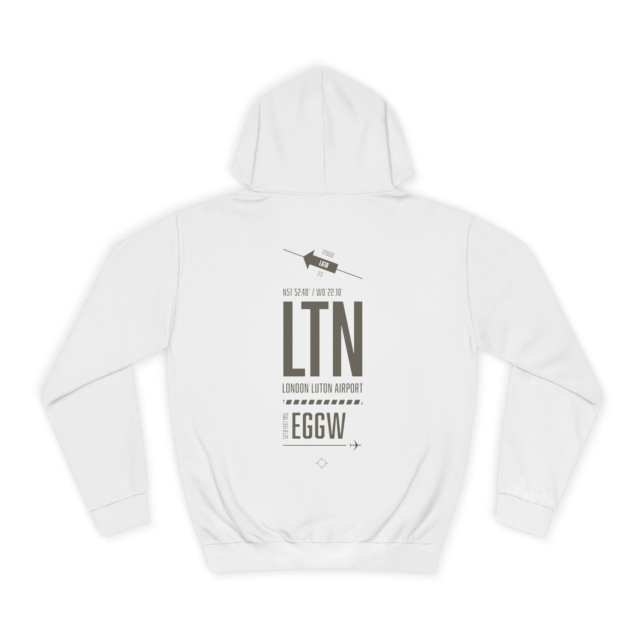 Luton Airport -  Hoodie printed on back